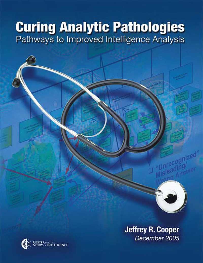 Front blue cover of Curing Analytic Pathologies publication.