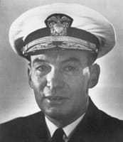 A black and white image of Rear Admiral Hillenkoetter.