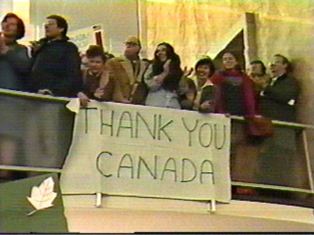Jubilant Americans expressing gratitude for Canada after the rescue of the “Canadian Six."