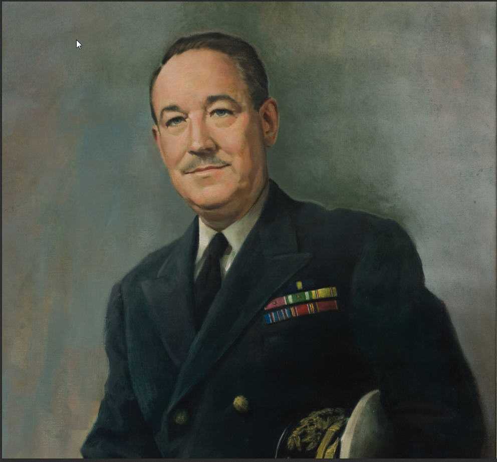 A painted portrait of a man in uniform
