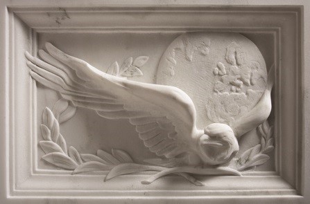 Eagle with laurel and globe on Fallen Agent Memorial