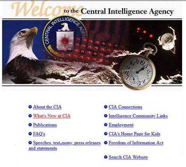 Screenshot showing CIA.gov as it appeared in 1998.