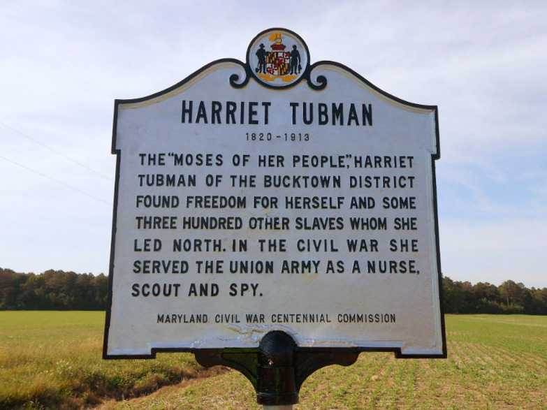 The Harriet Tubman historical marker, Dorchester County, Maryland.