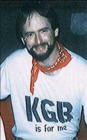 Harold Nicholson in a "KGB is for me" tshirt.