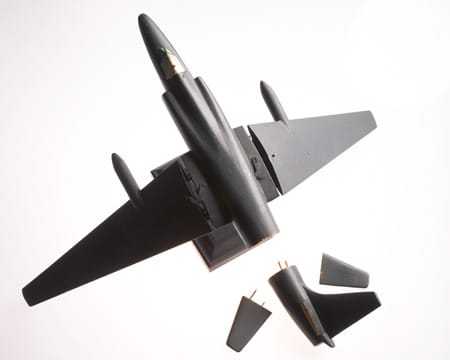 A CIA airplane replica with the tail detached