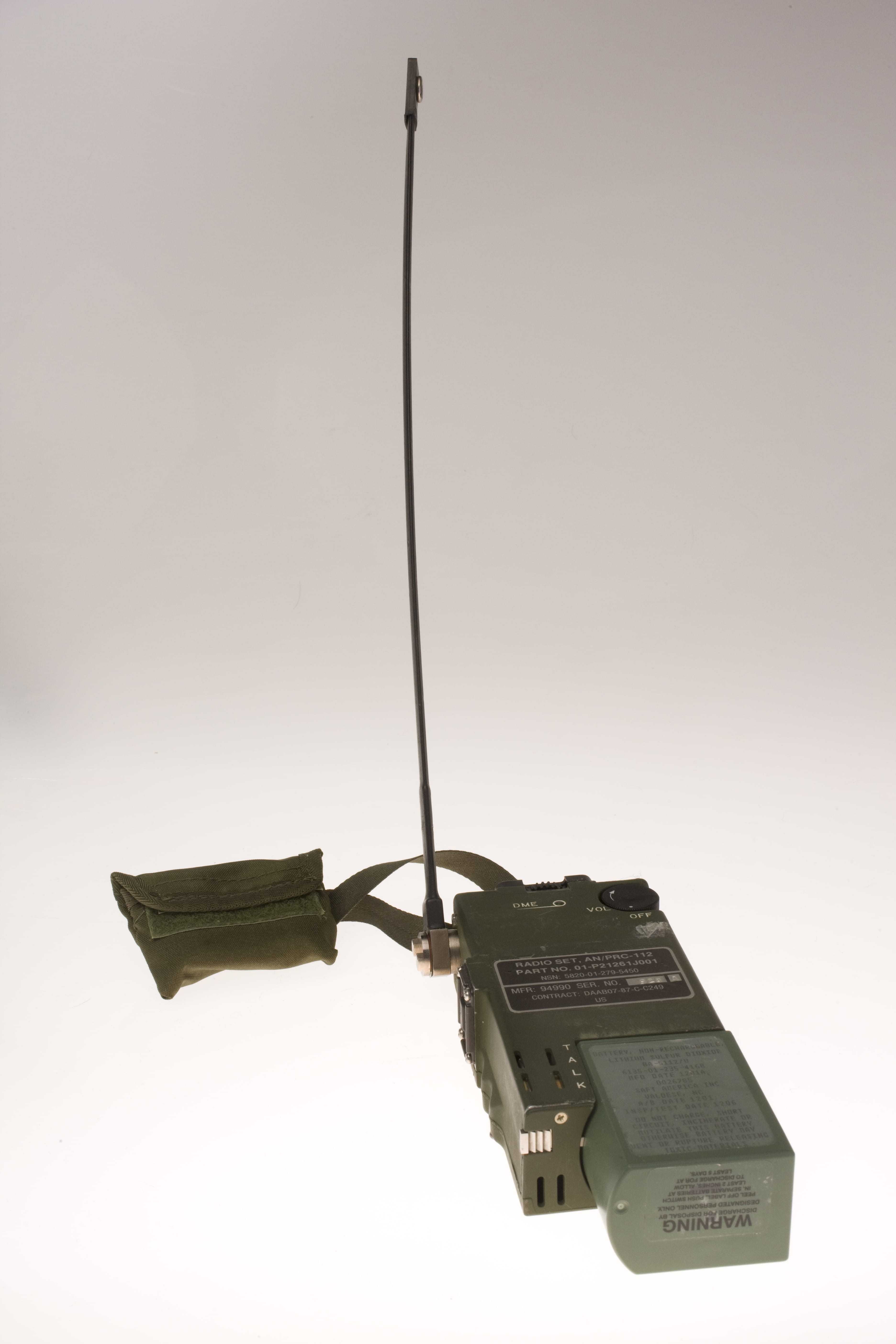 A small green hand held radio with a Global Positioning System receiver