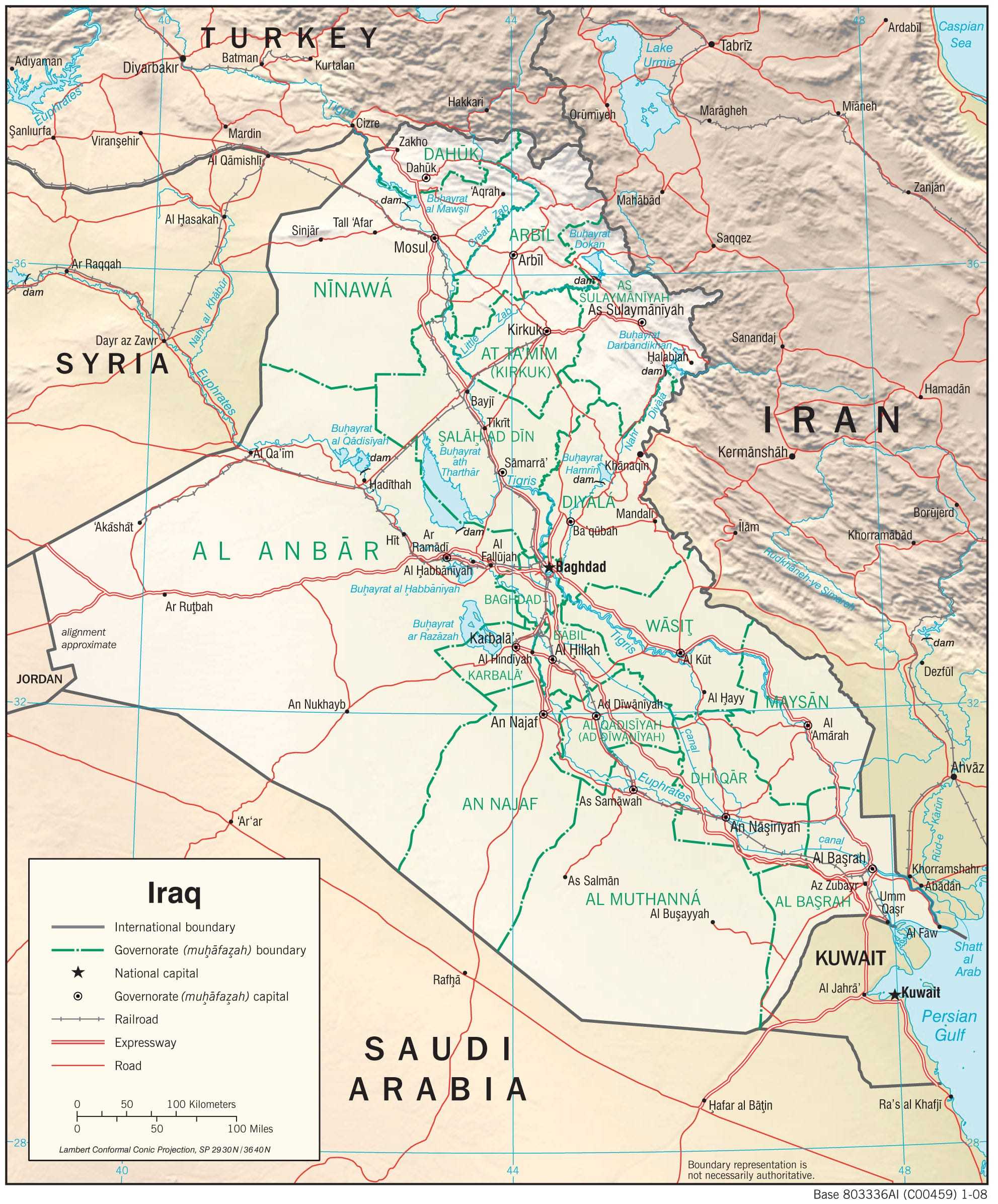 Physiographical map of Iraq.