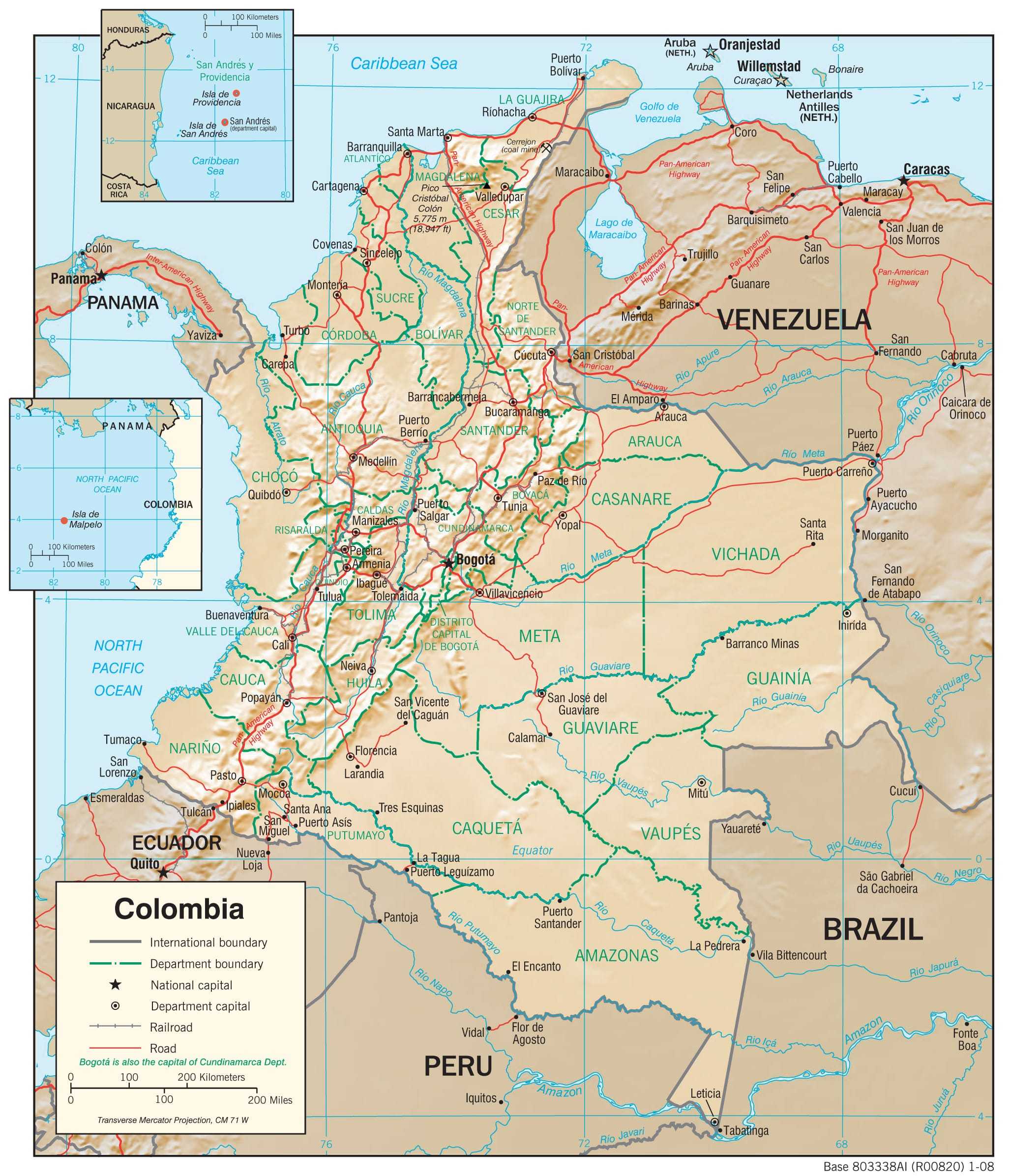 Physiographical map of Colombia.