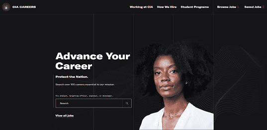 Image showing the new CIA.gov careers page.