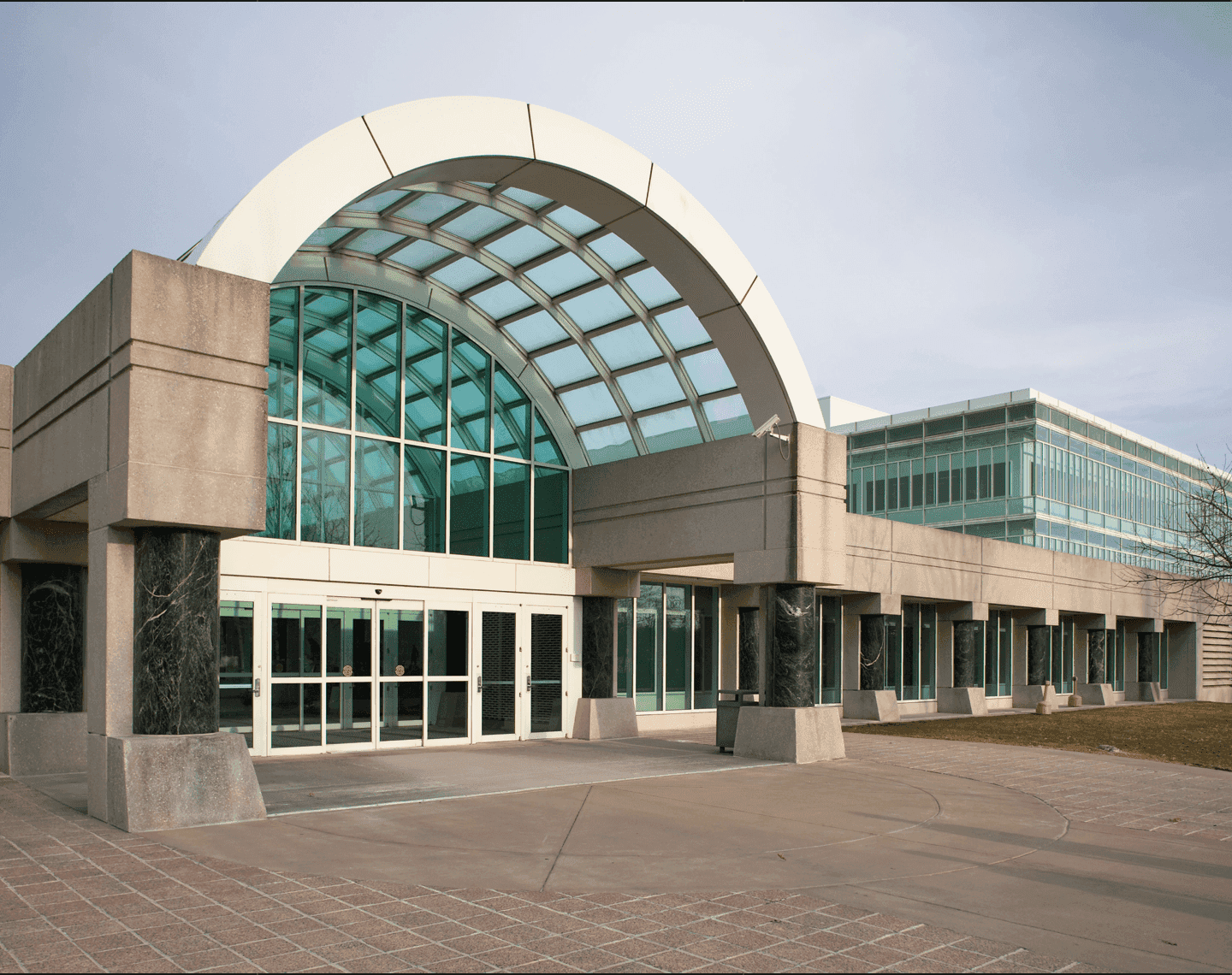 An image of the outdoors of the old CIA Building.