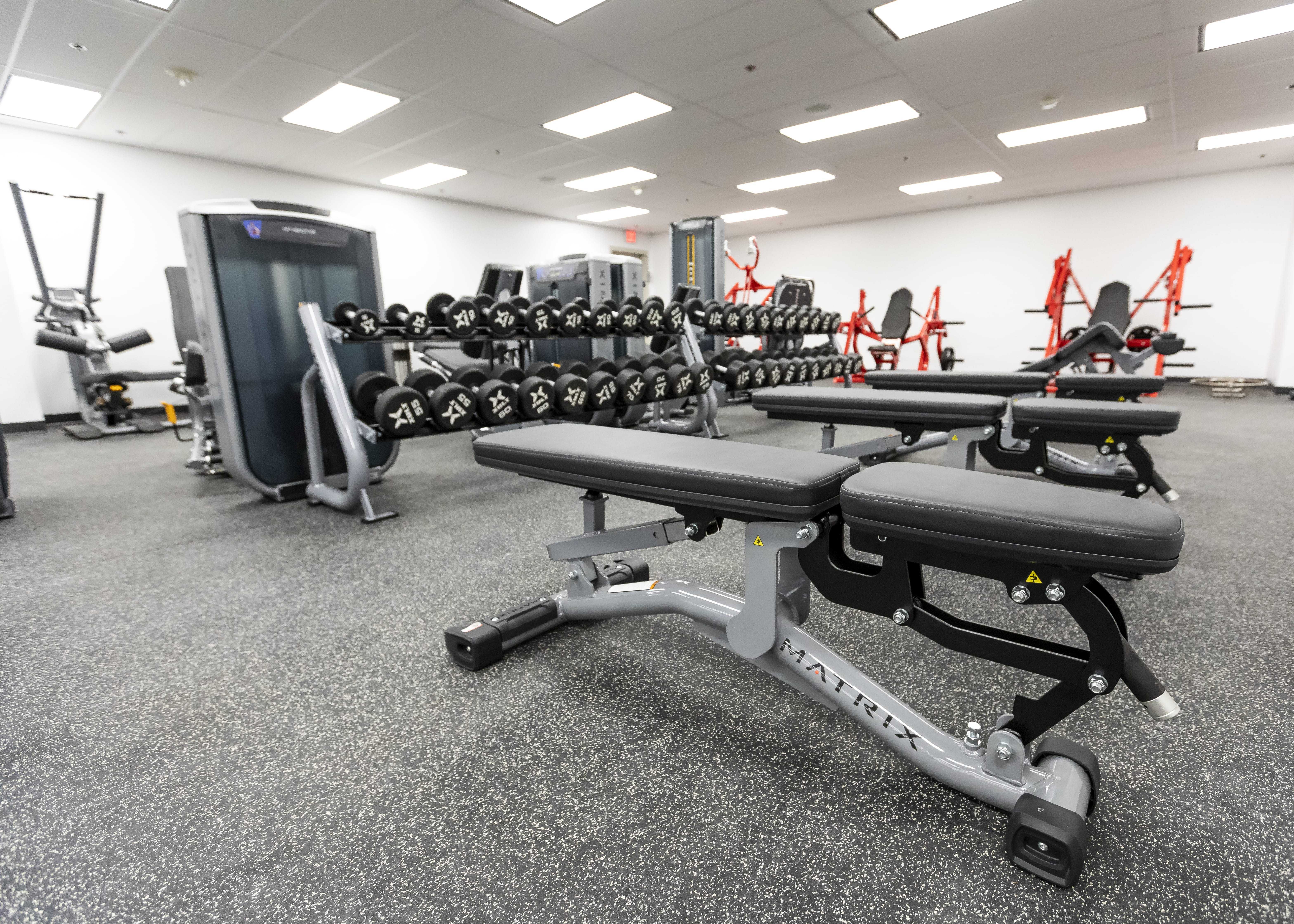 The fitness equipment at Headquarters.