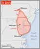 <p>slightly larger than West Virginia</p>