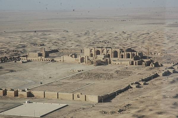 Aerial view of the ruins of the ancient city of Hatra, located approximately 290 km (180 mi) northwest of Baghdad. Hatra was a strongly fortified caravan city and capital of the small Kingdom of Hatra, located between the Parthian and Roman Empires. Hatra flourished during the 2nd century A.D., but was destroyed and deserted in the 3rd century. Its impressive ruins were discovered in the 19th century. Photo courtesy of the US Department of Defense / Sgt. 1st Class Wendy Butts.