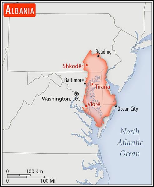 Area comparison map