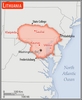 <p>slightly larger than West Virginia</p>