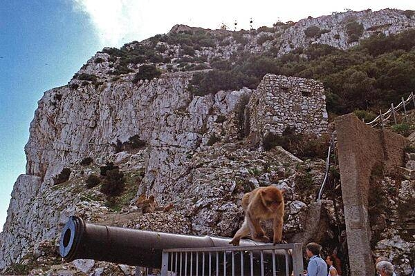 Some of the old defenses on The Rock of Gibraltar.