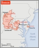 <p>slightly less than twice the size of Massachusetts; about two-thirds the size of West Virginia</p>