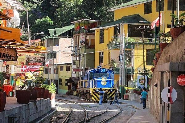 Trains bring tourists and supplies to Aguas Calientes (Hot Waters), also known by the name of Machupicchu Pueblo.