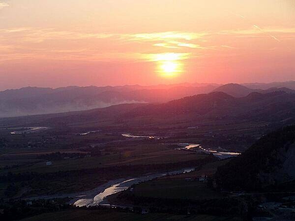 Sunset over the Dinaric Alps.