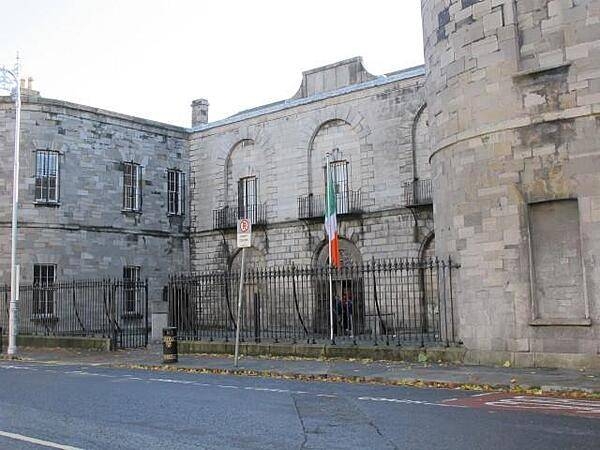 The entrance to the massive Kilmainham Gaol (Jail) in Dublin. Built in 1796, it was the site of numerous hangings and deportations in the early 19th century. Many famous Irish revolutionaries were imprisoned there. Leaders of the Easter Uprising from 24 to 30 April 1916 were held there before their execution a short time later.