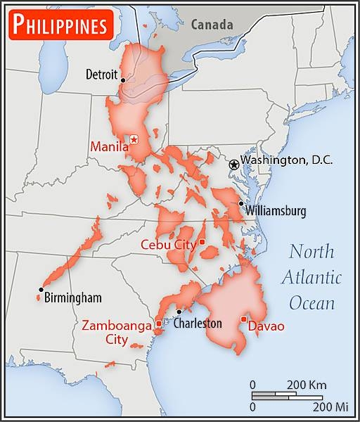 Area comparison map
