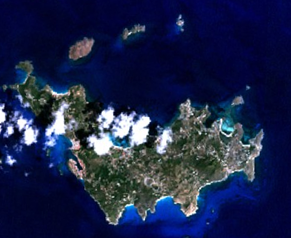 Satellite image of Saint Barthelemy.