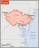 <p>about two-thirds the size of Pennsylvania; slightly smaller than South Carolina</p>