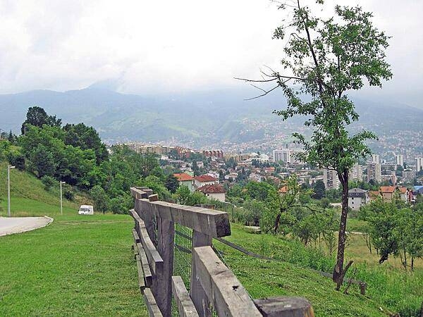 Approaching Sarajevo, the capital and largest city in Bosnia and Herzegovina.