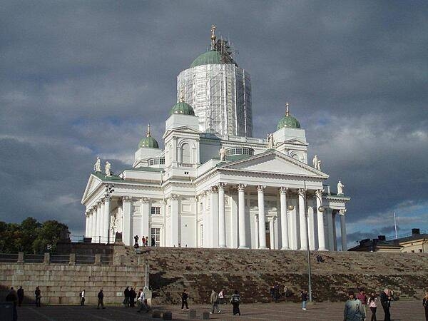 Completed in 1852, Helsinki Cathedral, formerly St. Nicholas Cathedral, overlooks Senate Square in the Finnish capital.