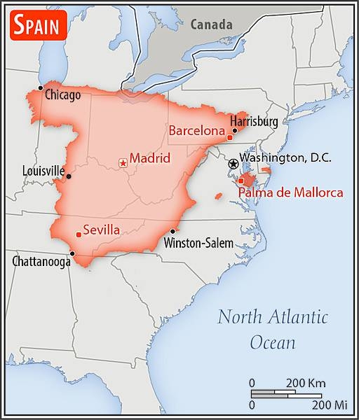 Area comparison map