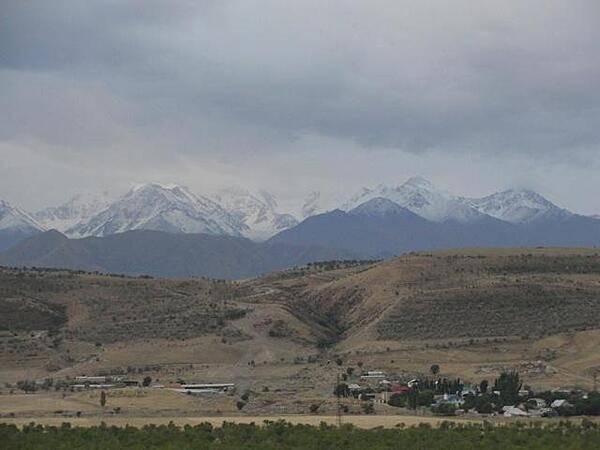 The Tien Shan Mountains as seen from Bishkek.