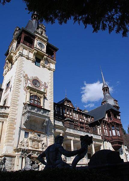 The Neo-Rennaisance Peles Castle near Sinaia was built between 1873 and 1914 as a residence for King Carol I.