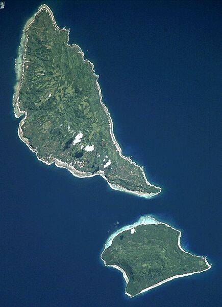 Satellite image of Futuna Island and the smaller Alofi Island, together also referred to as the Hoorn Islands. Photo courtesy of NASA.