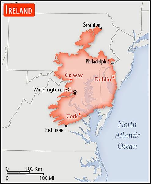 Area comparison map