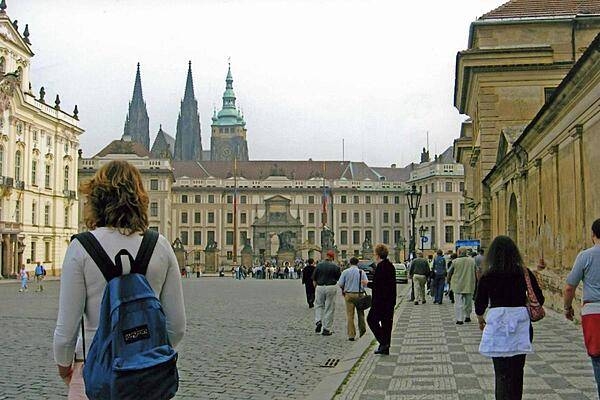 Entrance to Prague Castle on Hradczany.