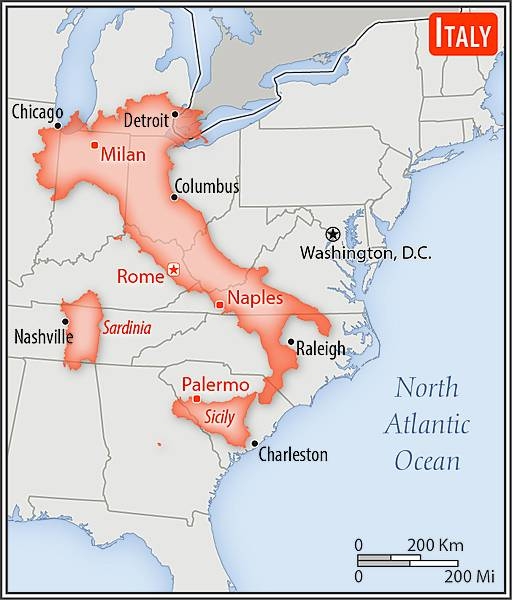 Area comparison map