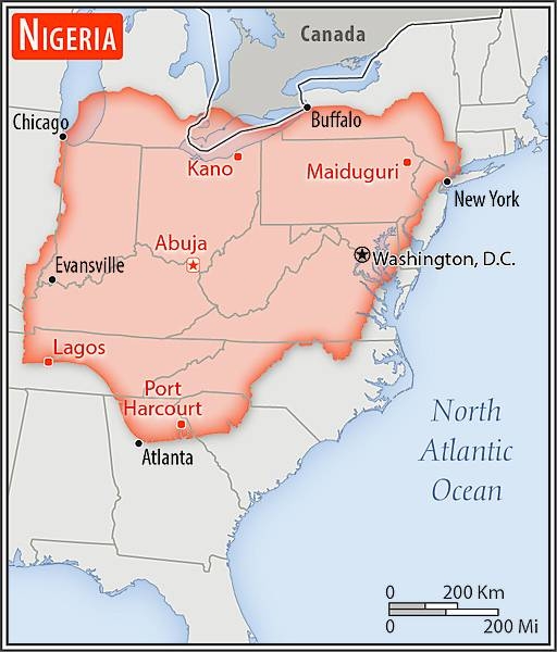 Area comparison map