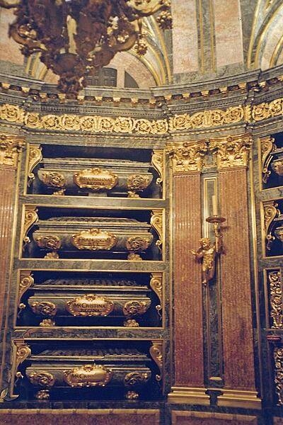 Tombs of Spanish kings and queens at the El Escorial.