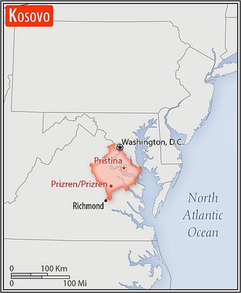 Area comparison map