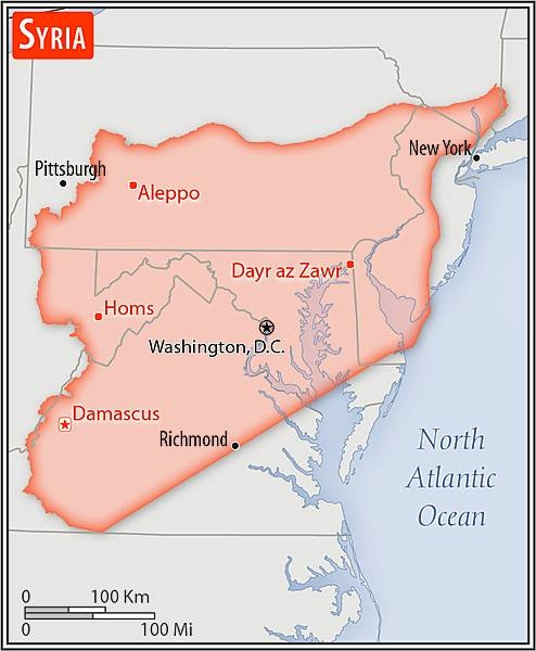 Area comparison map