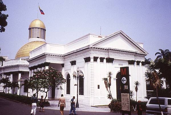 The Federal Legislative Palace in Caracas houses the National Assembly.