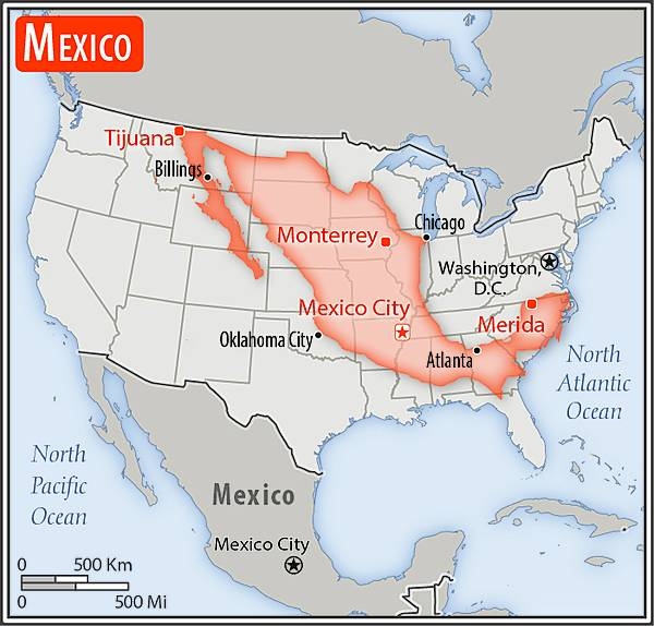 Area comparison map