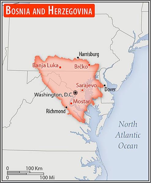 Area comparison map