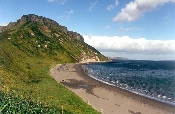 A Kuril Island shoreline. Photo courtesy of NOAA / Anatoly Gruzevich.