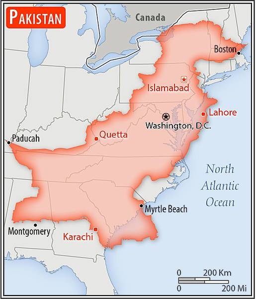 Area comparison map