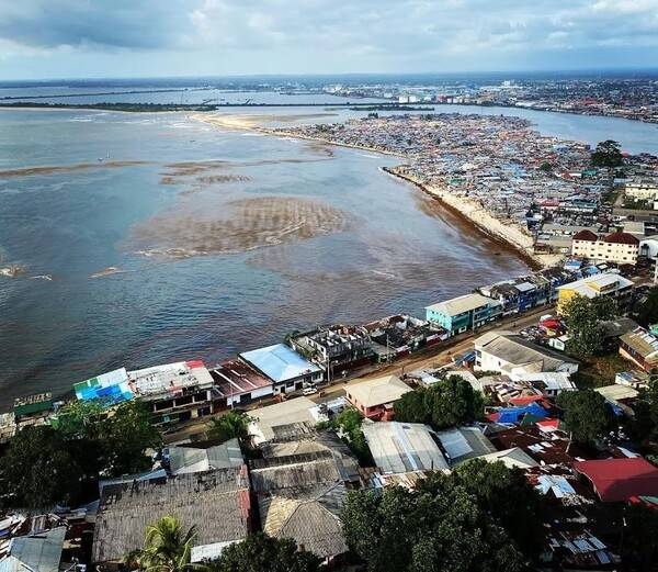 A view of Waterside Market, a district of Monrovia, the capital of Liberia.