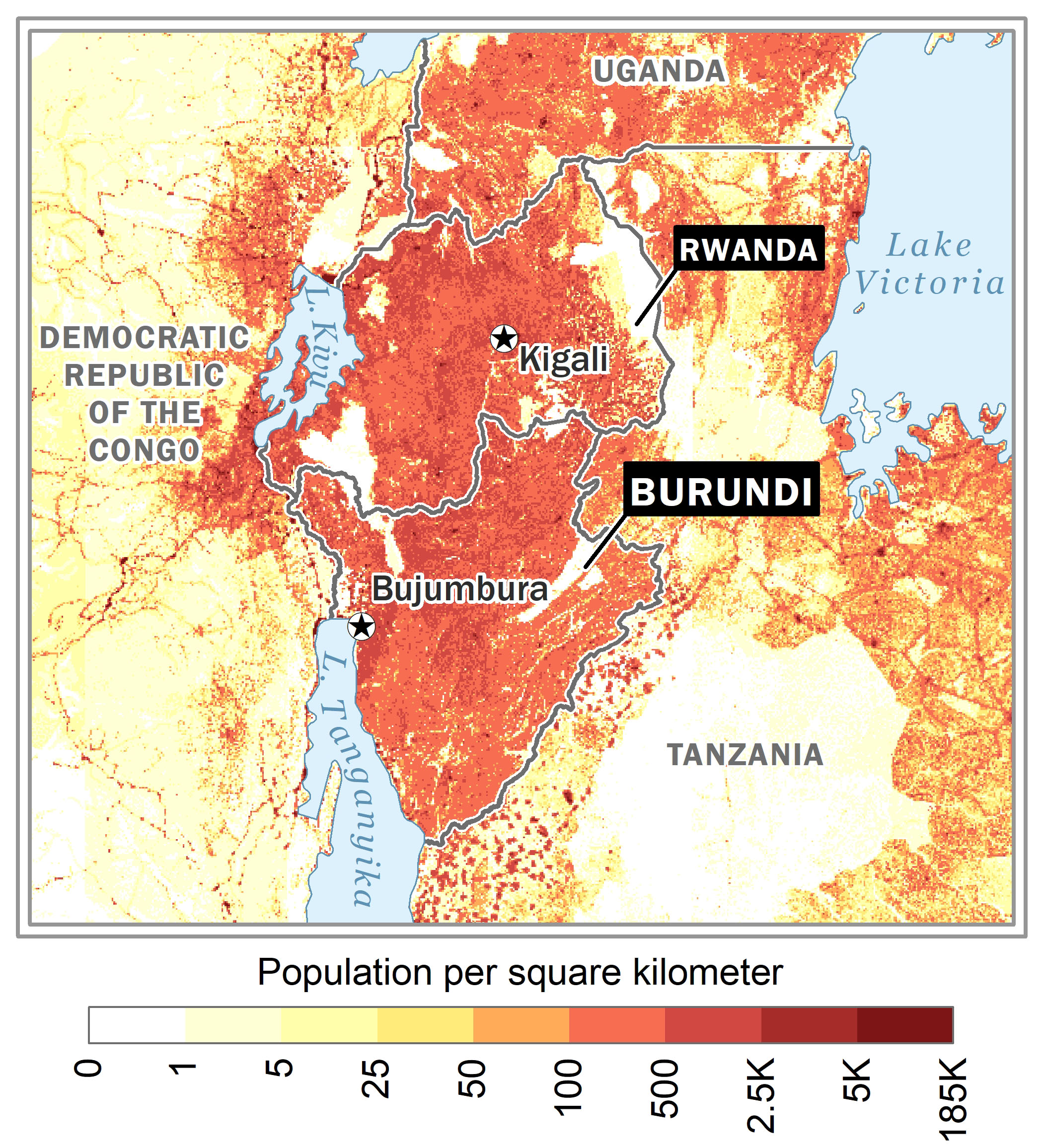 Map Armenia - Popultion density by administrative division