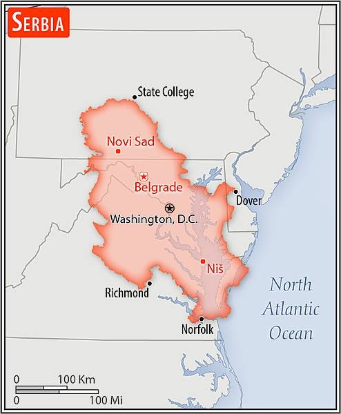 Area comparison map