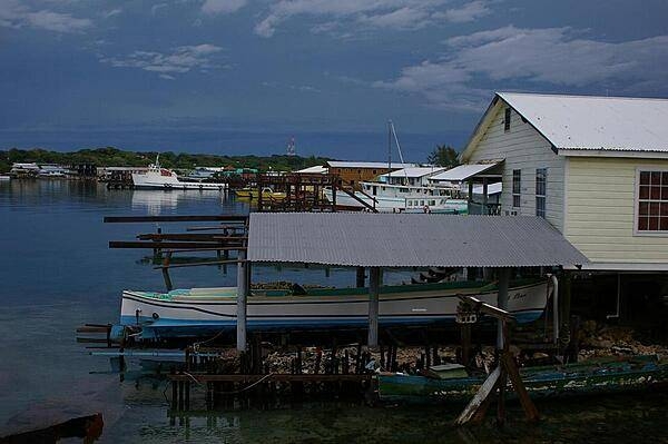 Shoreline view on Utila, the third largest of the Bay Islands (Islas de la Bahia).