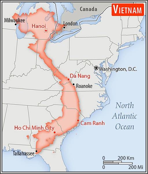 Area comparison map